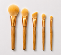 Luxury Bamboo Makeup Brush Set – 5PCS Foundation, Powder, Contour, Highlight & Eyeshadow Brushes | Soft Vegan Face Brush Kit