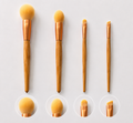 4-Piece Bamboo Makeup Brush Set – Contour, Blush, Eyeshadow & Angled Brow Brushes | Soft Vegan Synthetic Bristles