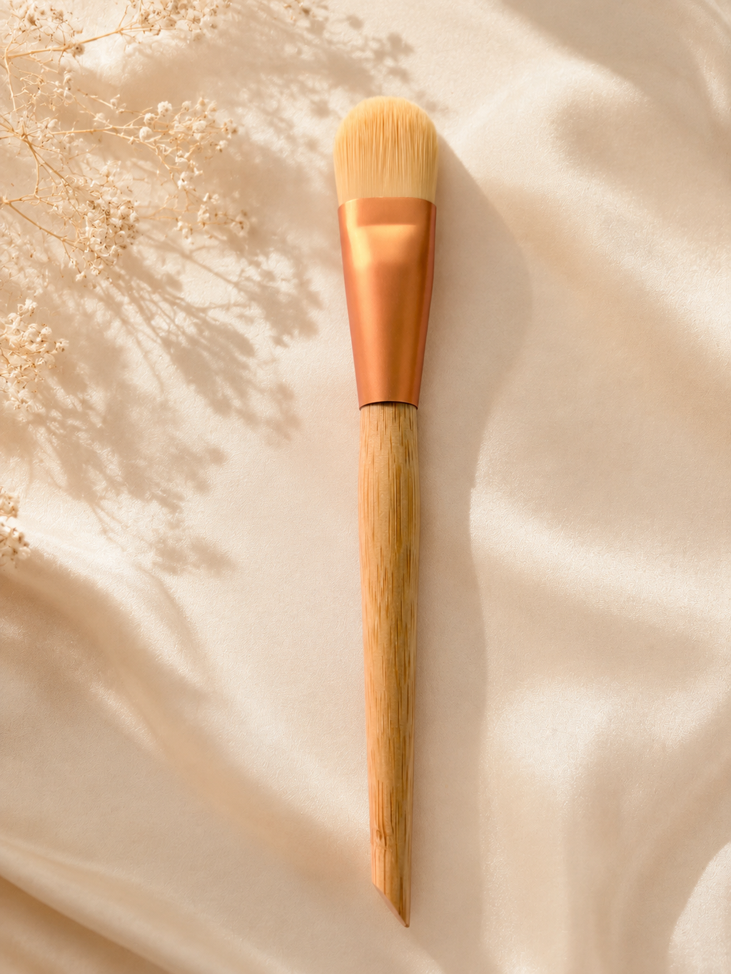 Bamboo Handle Foundation & Mask Brush – Ultra Soft Synthetic Kabuki Skincare Applicator Brush
