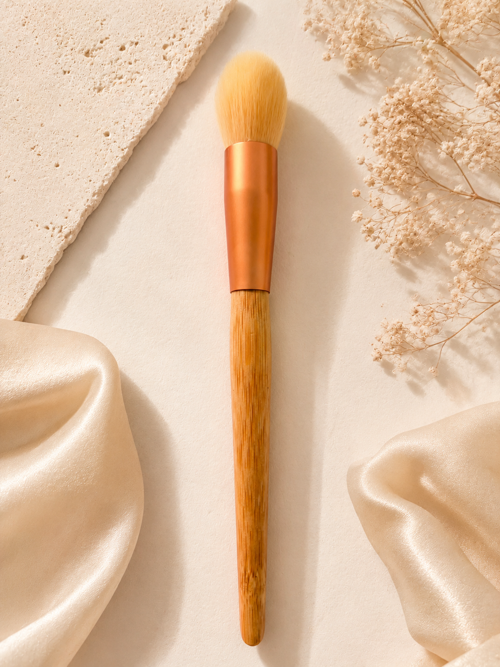 Ultra Soft Blush Brush – Bamboo Handle Angled Powder Blush Makeup Brush for Flawless Cheek Application